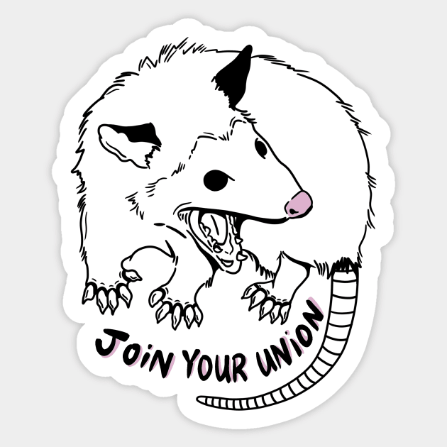 JOIN YOUR UNION (IN BLACK) Sticker by TriciaRobinsonIllustration